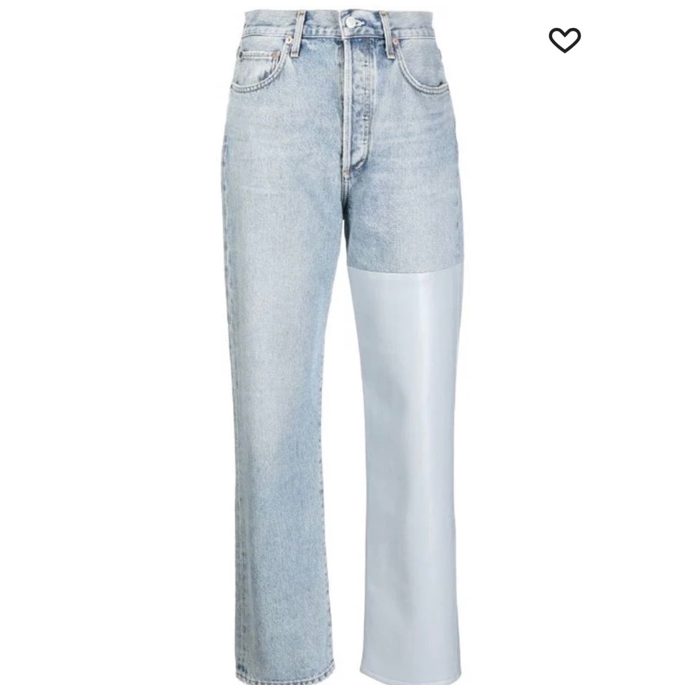 NWT Agolde half leather jean
